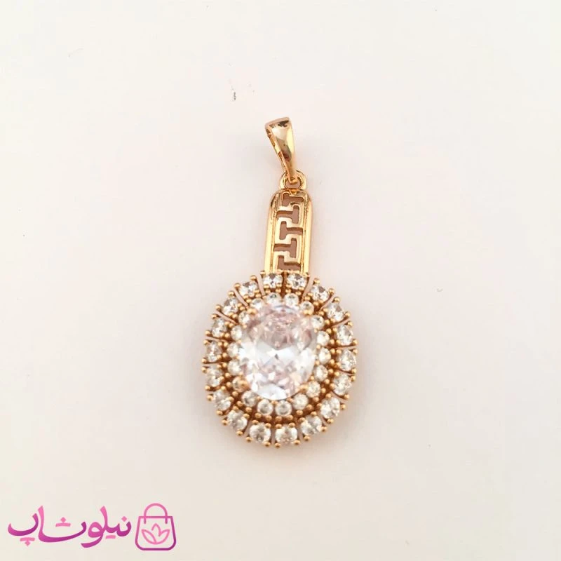 آویز گردنبند زنانه ژوپینگ با نگین سفید کد 45-1