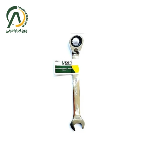 آچار یکسر تخت یکسر جغجغه ضامن دار 19 میلی متر یوکن مدل U9419