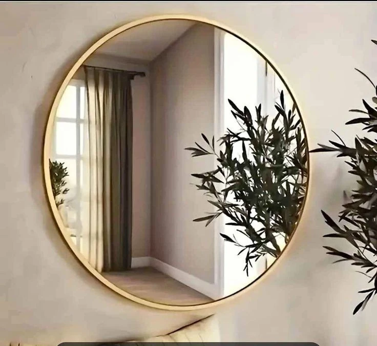 آینه دیواری گرد مدرن از جنس فلز