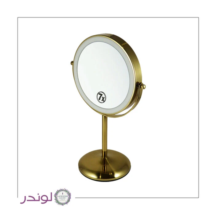 آینه رینگ لایت ۷ برابر آرایشی حرفه‌ای شارژی با نور LED