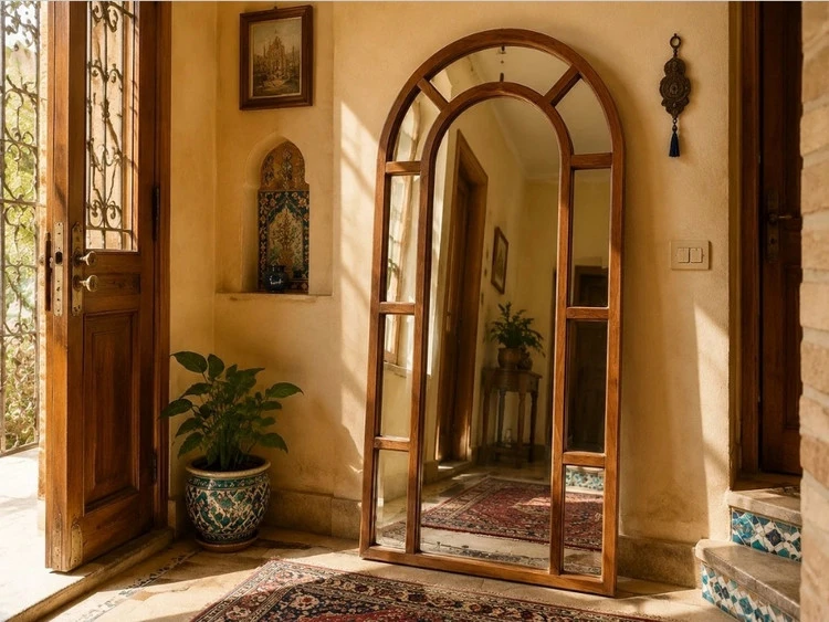 آینه قدی گنبدی چوب روس