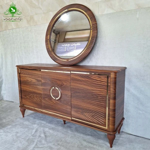 آینه و کنسول MDF وکیوم مدل خورشیدی