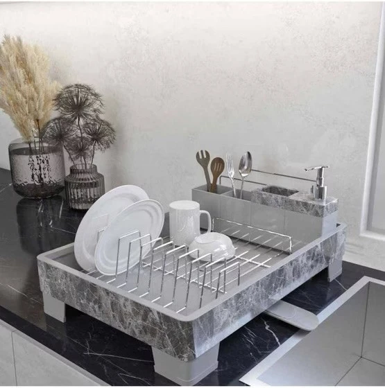 ابچکان رومیزی برند هارمونی مدل طوسی کروم طرح سنگ