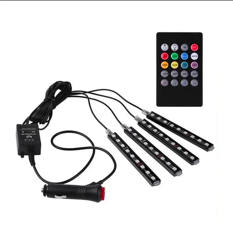 اتمسفر لایت خودرو RGB – نورپردازی داخلی با سنسور صدا و ریموت کنترل
