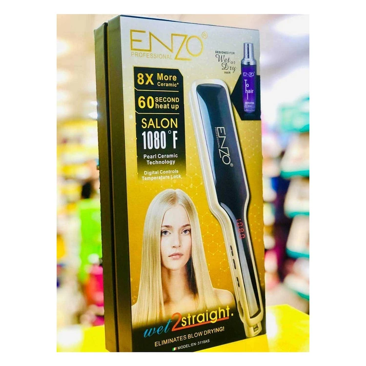 اتو مو انزو کراتینه صاف کننده حرفه ای مو با تکنولوژی پیشرفته مدل ENZO EN-3118AS