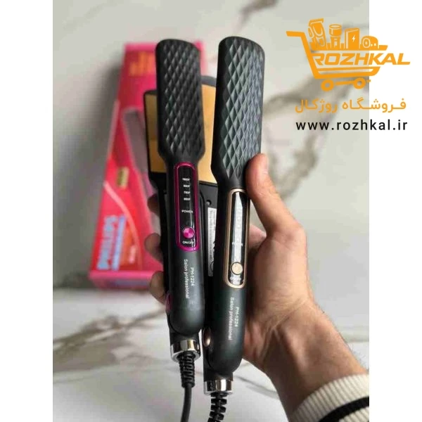 اتو مو فیلیپس مدل PH-1224 با صفحات سرامیکی پهن و قابلیت تنظیم دما