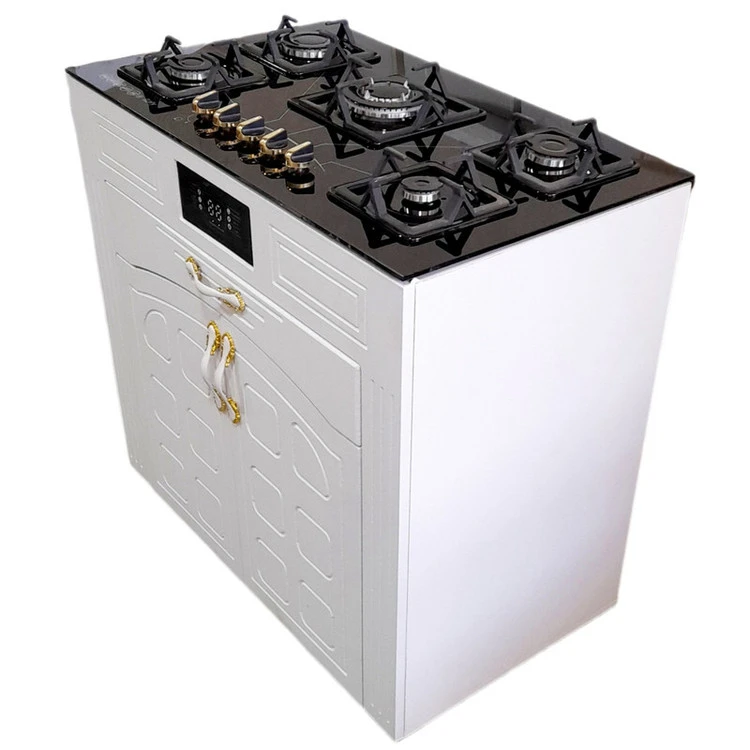 اجاق گاز 5 شعله هاکان مدل رو شیشه فندک دار دو درب جا قاشقی //CHM _ M5//