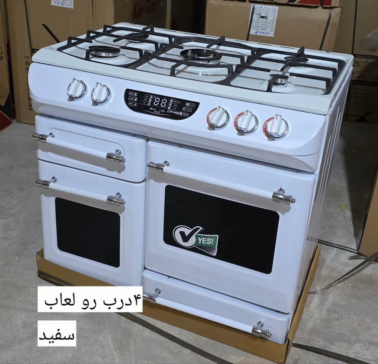 اجاق گاز طرح فر برند کیان مدل 4درب رو استیل