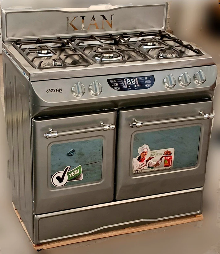 اجاق گاز طرح فر. رو شیشه دو درب کیان مدل2002