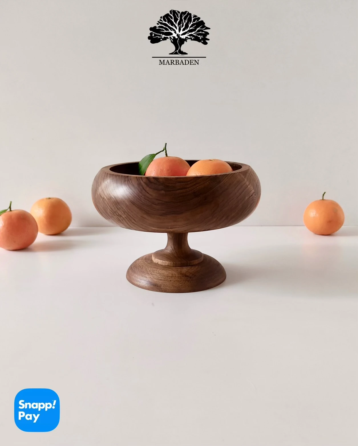 اجیل خوری مدل خمره ای پایه کوتاه قطر 20cm (چوب گردو) Lorient-7