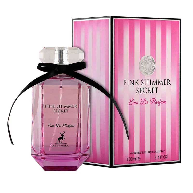 ادو پرفیوم زنانه الحمبرا مدل Pink Shimmer Secret حجم 100 میلی لیتر مشابه بامشل ویکتوریا سیکرت