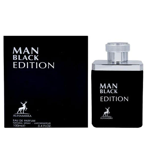 ادو پرفیوم مردانه الحمبرا مدل Man Black Edition حجم 100 میلی لیتر مشابه لجند مون بلان