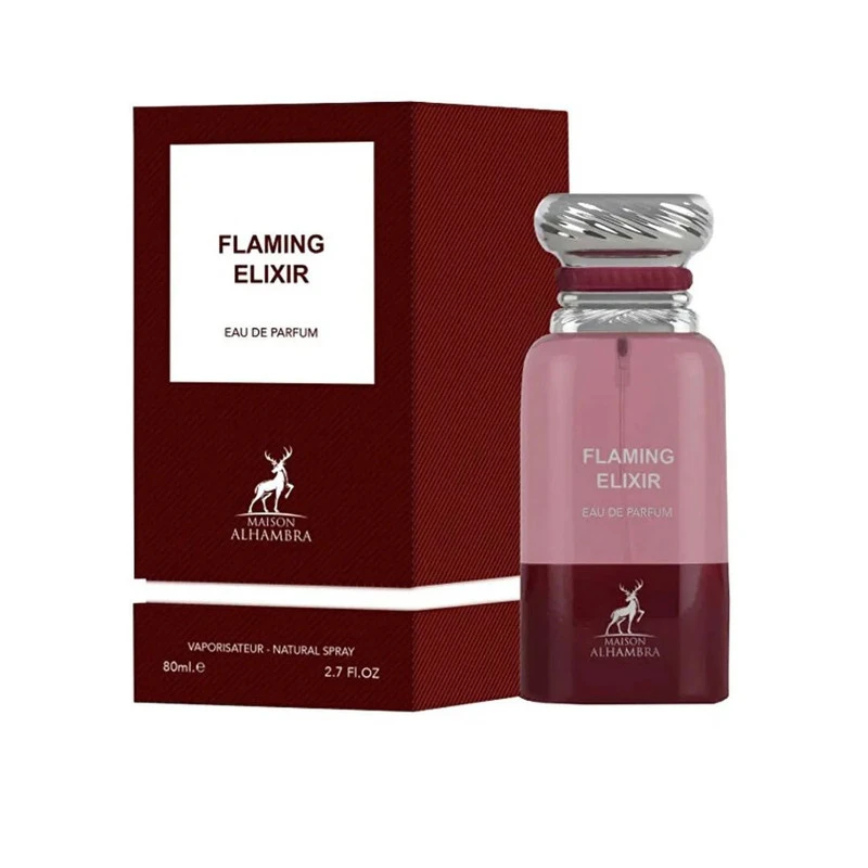 ادوپرفیوم الحمبرا مدل FLAMING ELIXIR حجم 80 میلی‌لیتر مشابه لاست چری تامفورد