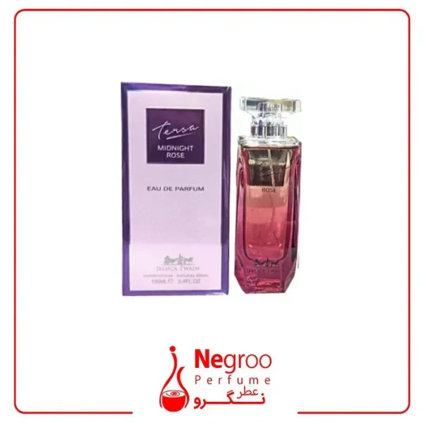 ادکلن جسیکا توین مدل ترزا میدنایت رز رایحه لانکوم میدنایت رز 80 میل