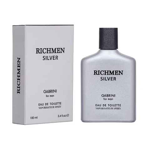 ادکلن مردانه گابرینی Gabrini مدل Richmen Silver حجم 100 میل اصل و اورجینال