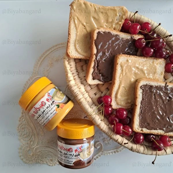 ارده شکلاتی کرم صبحانه ۳۰۰گرمی دو طعم موزی کاکائویی