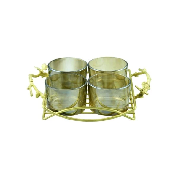 اردو خوری برنجی مدل چهار خانه کد B-5044