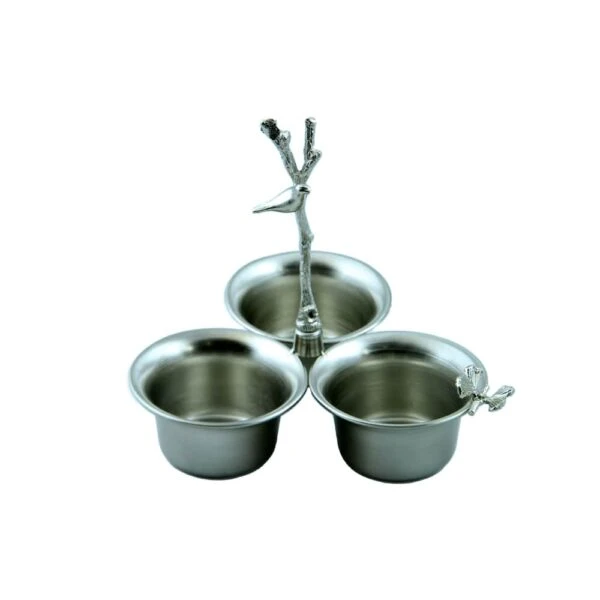 اردو خوری سه خانه نقره‌ای کد N-4061