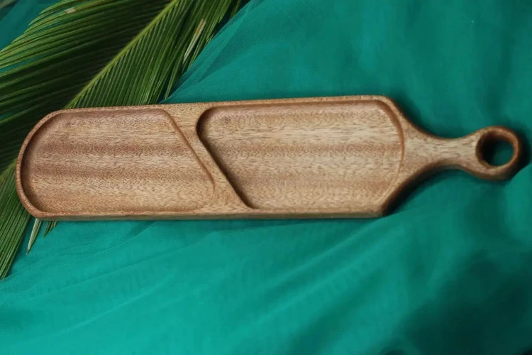 اردو خوری چوبی 2 خانه دسته دار(آوند) C006