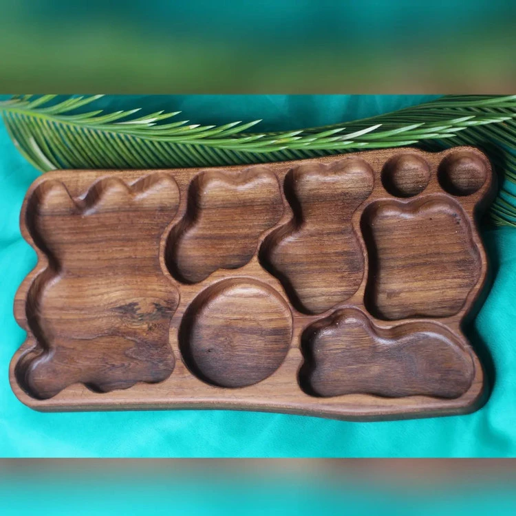 اردو خوری چوبی 6 خانه طرح دار M018 (غوک)