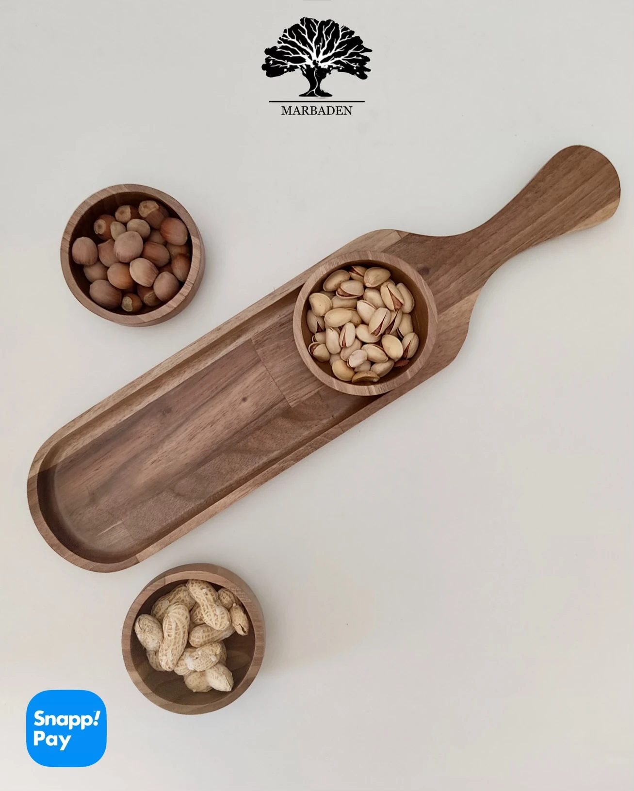 اردو چوبی تخته راکتی با سه پیاله گرد (چوب گردو) Villeta