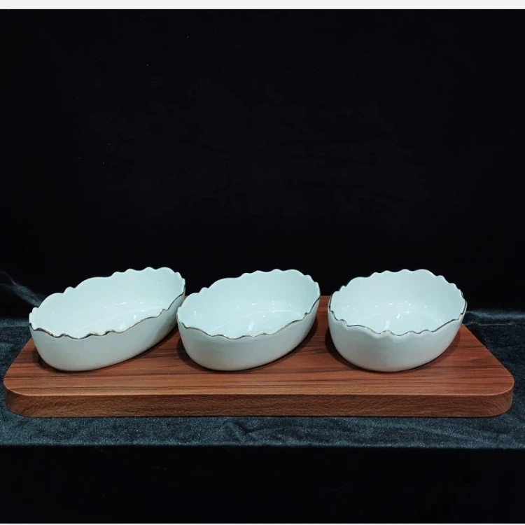 اردوخوری بیضی موج سه خانه خط طلا