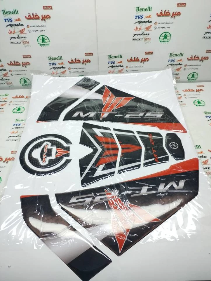 ارم (برچسب) پد ژله ای کامل موتور mt 25 ام تی مشکی قرمز