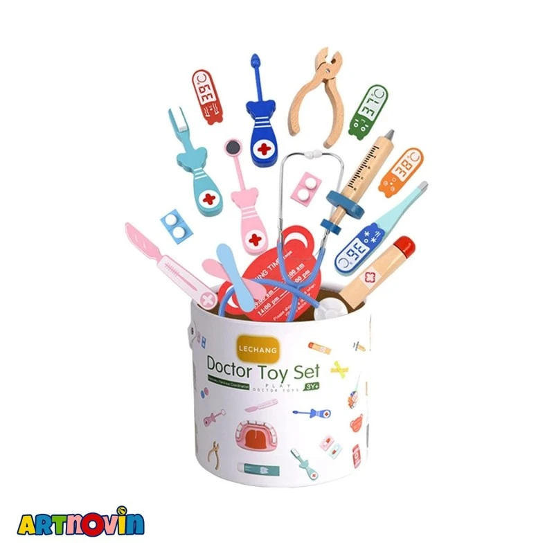 اسباب بازی دندانپزشکی سطلی چوبی آیتم 915