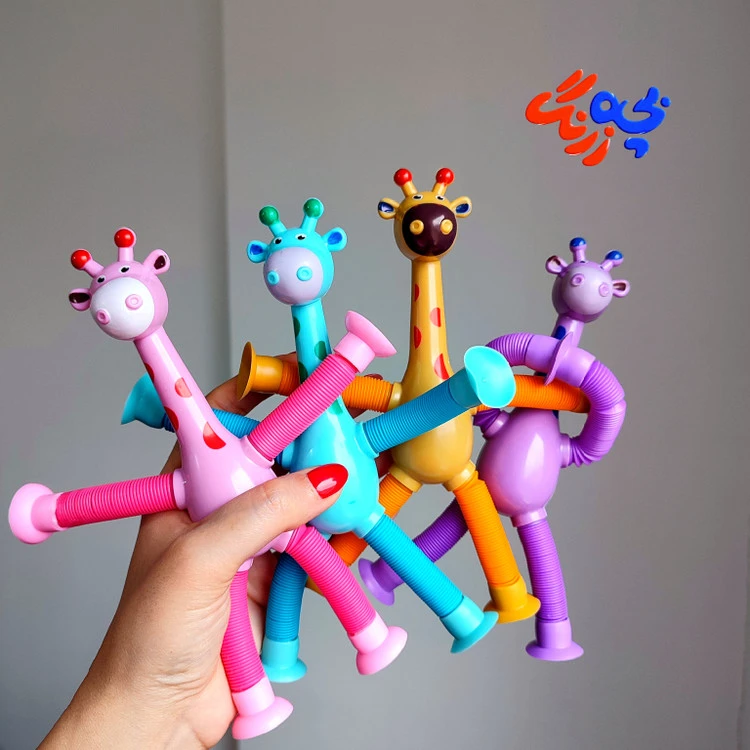 اسباب بازی زرافه فنری چراغدار چسبونکی وارداتی