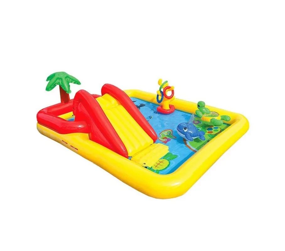 استخر بادی کودک سرسره دار طرح مزرعه اینتکس intex 57454