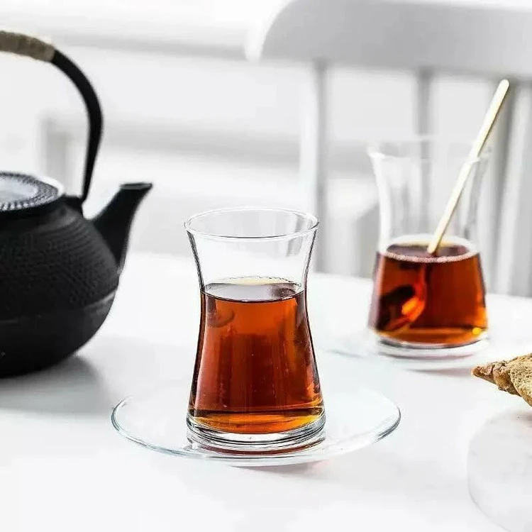 استکان و نعلبکی کمر باریک HEYBELI محصول Paşabahçe ترکیه