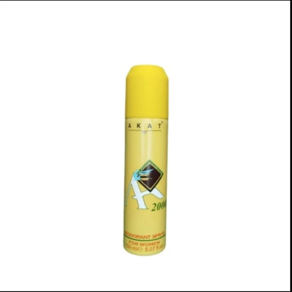 اسپری خوشبو کننده بدن آکات (اکات) زرد DEODORANT SPRAY AKAT حجم 150 میل اصلی