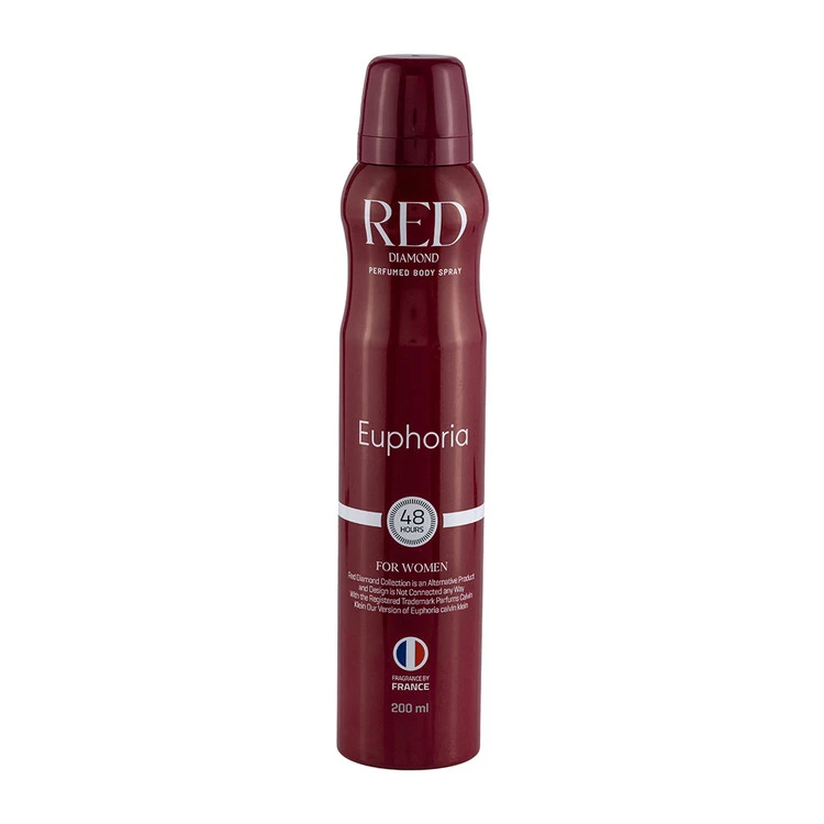 اسپری خوشبوکننده بدن زنانه رد دایموند Red Diamond مدل ایفوریا Euforia حجم 200 میلی لیتر