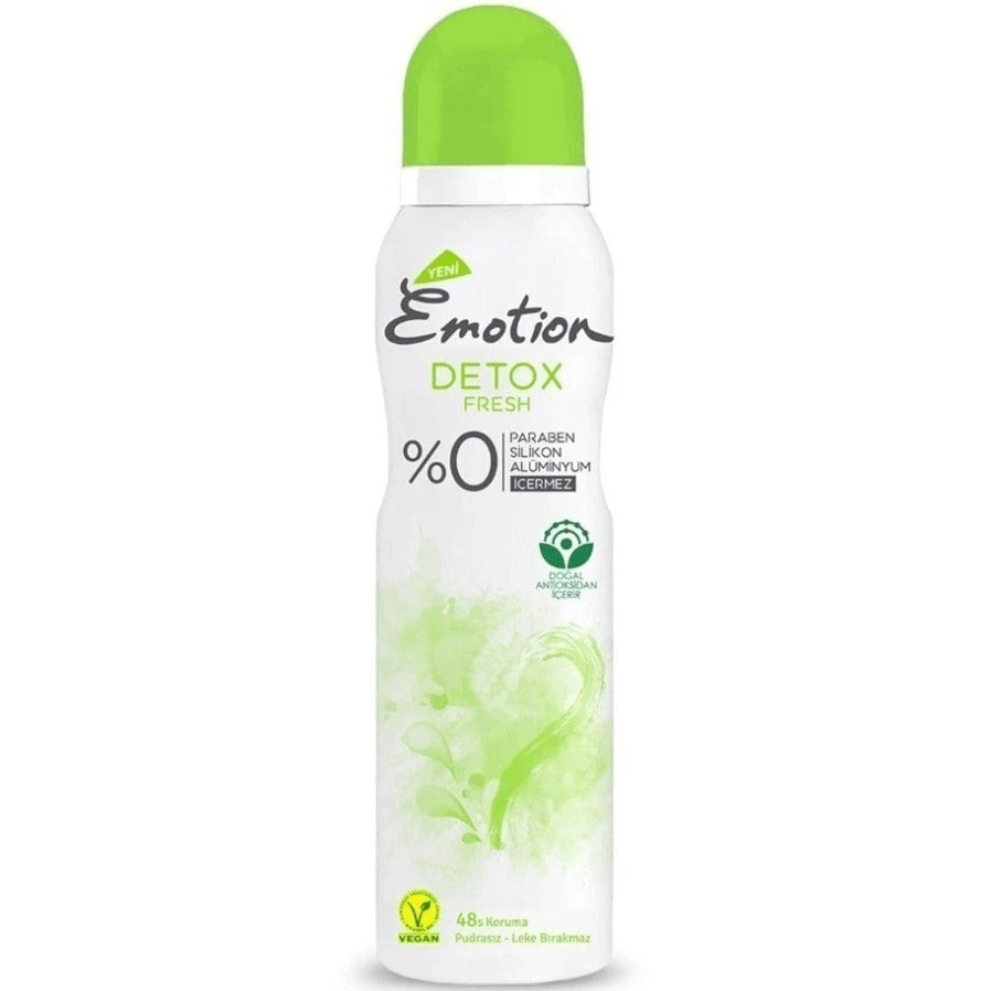اسپری دئودورانت ایموشن Emotion زنانه 48 ساعته مدل Detox Fresh حجم 150 میل اصل و اورجینال
