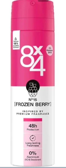 اسپری دئودورانت زنانه 8X4 مدل FROZEN BERRY