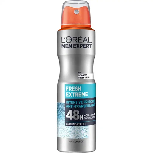 اسپری دئودورانت لورال Loreal مردانه طوسی مدل Fresh Extreme حجم 150 میل اصل و اورجینال