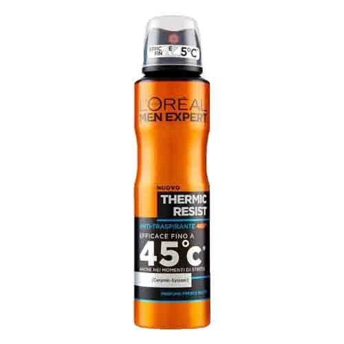 اسپری دئودورانت لورال Loreal مردانه نارنجی مدل Thermic Resist حجم 150 میل اصل و اورجینال