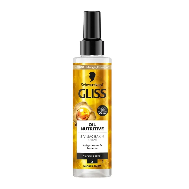 اسپری دو فاز مو گلیس مدل Oil Nutritive (طلایی)
