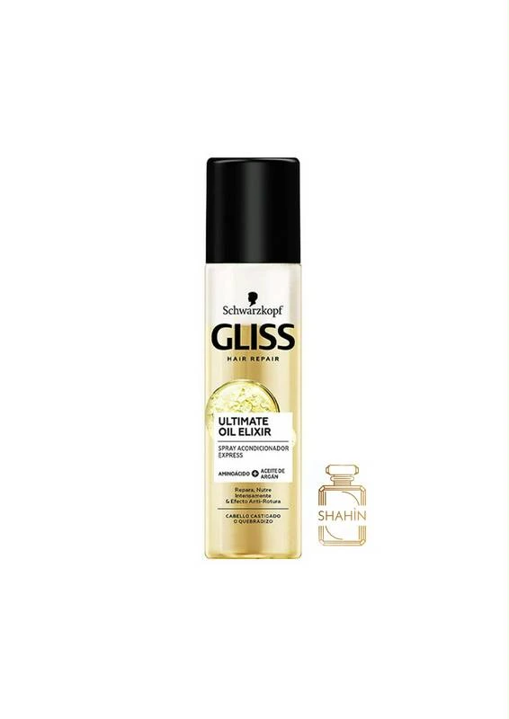 اسپری دوفاز مو تغذیه کننده موهای حساس و آسیب دیده گلیس Gliss Ultimate Oil Elixir Spray