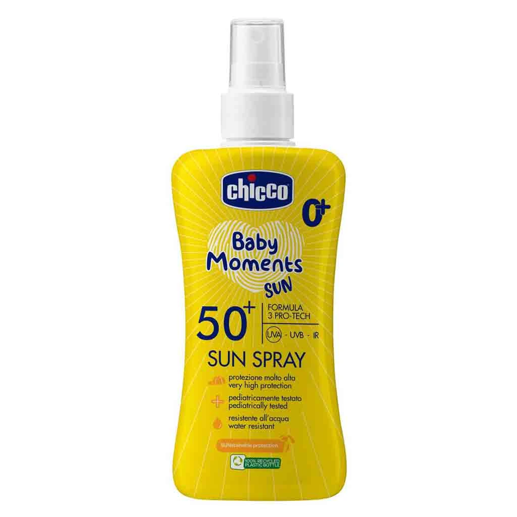 اسپری ضد آفتاب ایتالیایی 50+SPF Moments Baby Chicco چیکو 150 میل