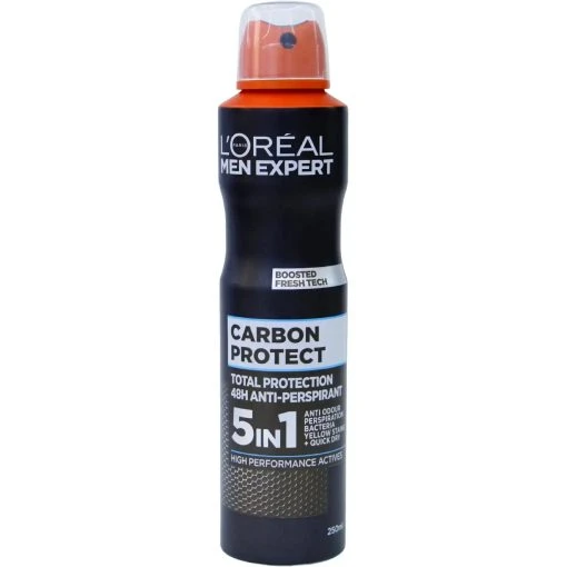 اسپری ضد تعریق مردانه مدل Carbon Protect 5 in 1 لورال