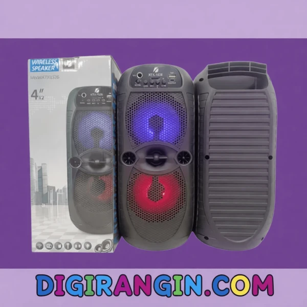 اسپیکر ایستاده KTX-1526 | اسپیکر بلوتوثی رقص نور دار دو ووفر 4 اینچ