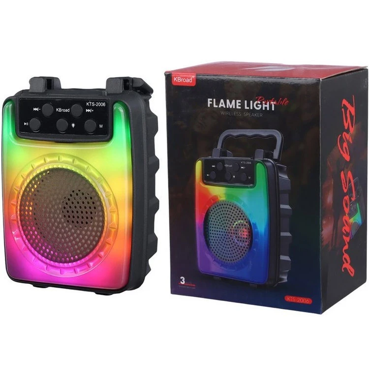 اسپیکر بلوتوثی قابل حمل KTS-2006 3 اینچ شارژی با رادیو FM، USB و نورپردازی LED