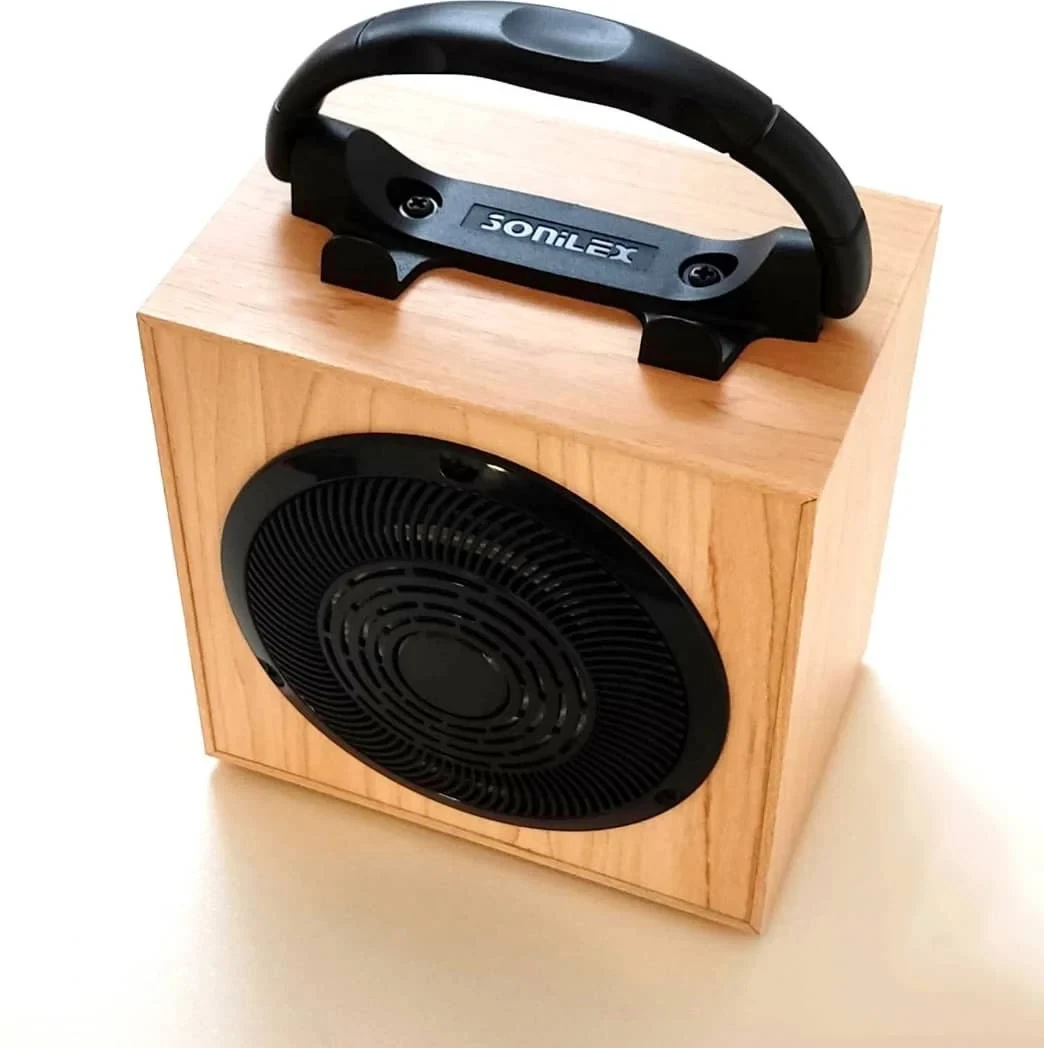 اسپیکر بلوتوثی قابل حمل طرح چوب برند سونیلکس Sonilex مدل SL-BS1017FM
