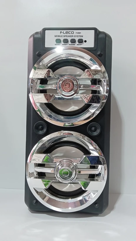 اسپیکر بلوتوثی قابل حمل فلکو مدل FLECO F-6581 اصلی با دو ساب‌ووفر
