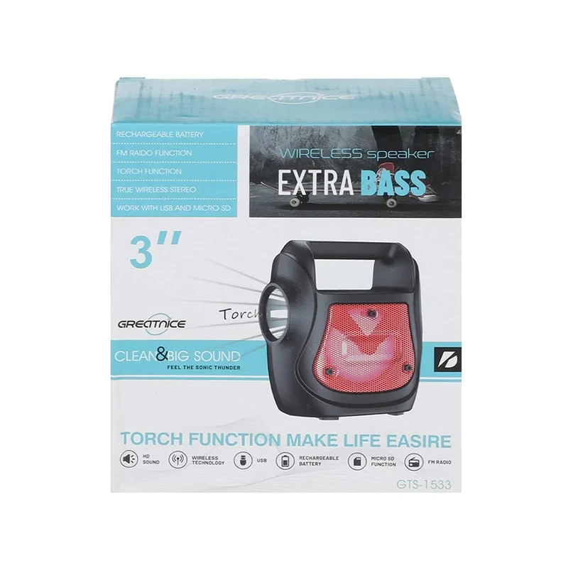 اسپیکر بی سیم EXTRA BASS مدل GTS-1533