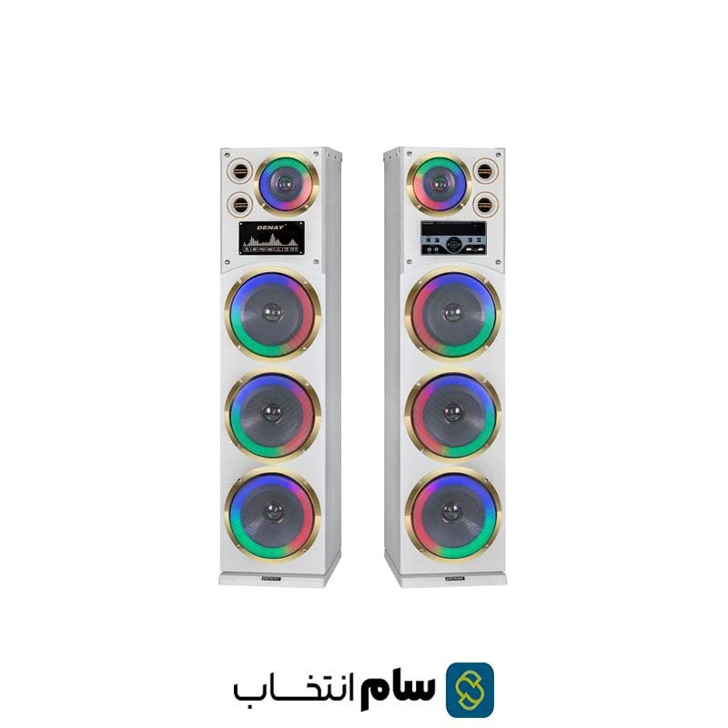 اسپیکر خانگی رقص نور دار دنای رنگ سفید مدل DA3010LW6RS-W