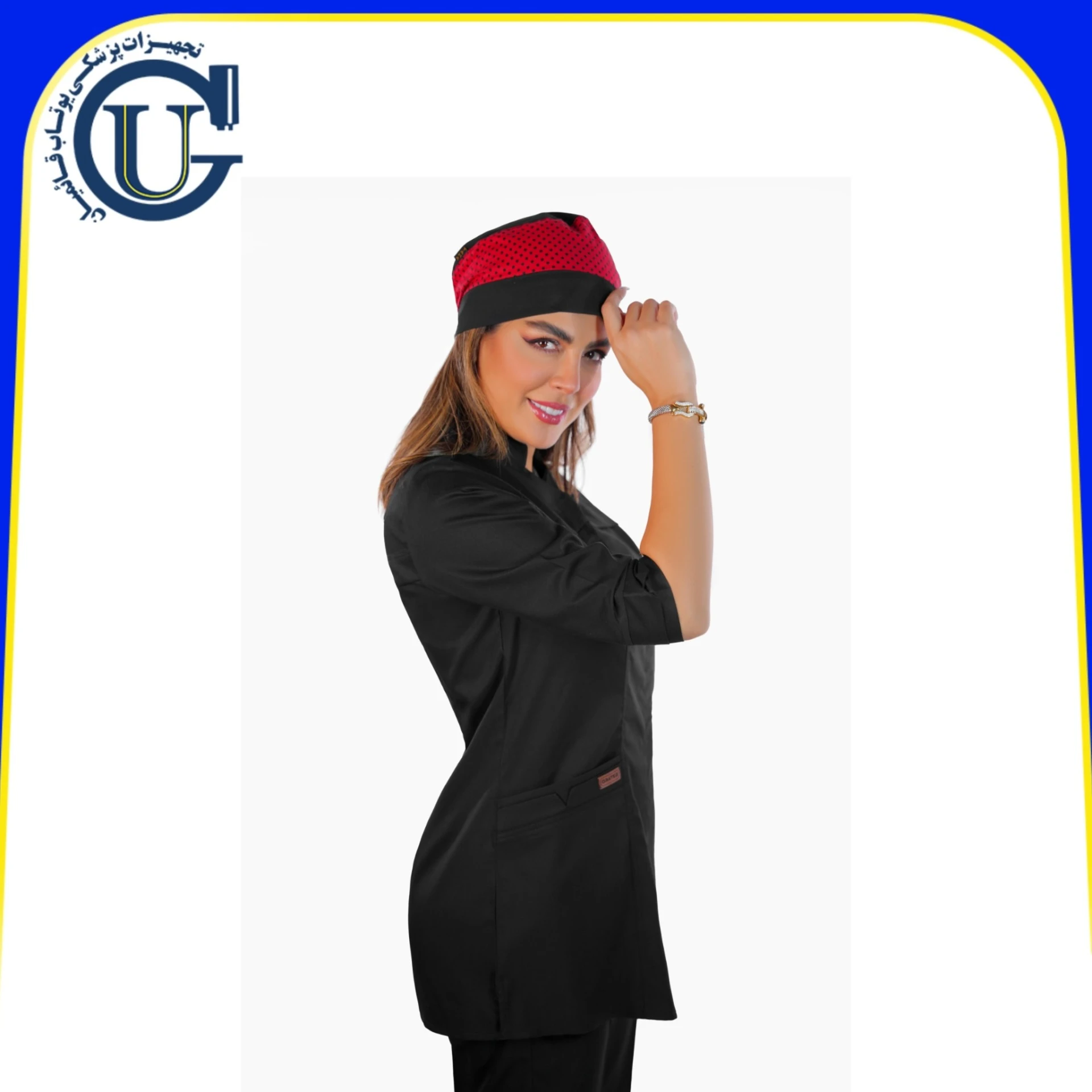اسکراب زنانه کشی آستین سه ربع مشکی اوراطب