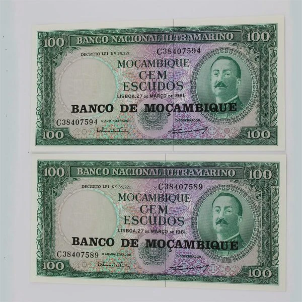 اسکناس 100 اسکودو 1961 موزامبیک – جفت و بانکی – C38407594