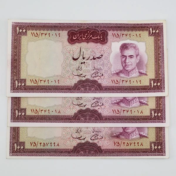 اسکناس 100 ریالی محمدرضا شاه پهلوی سری ششم – 115-349019
